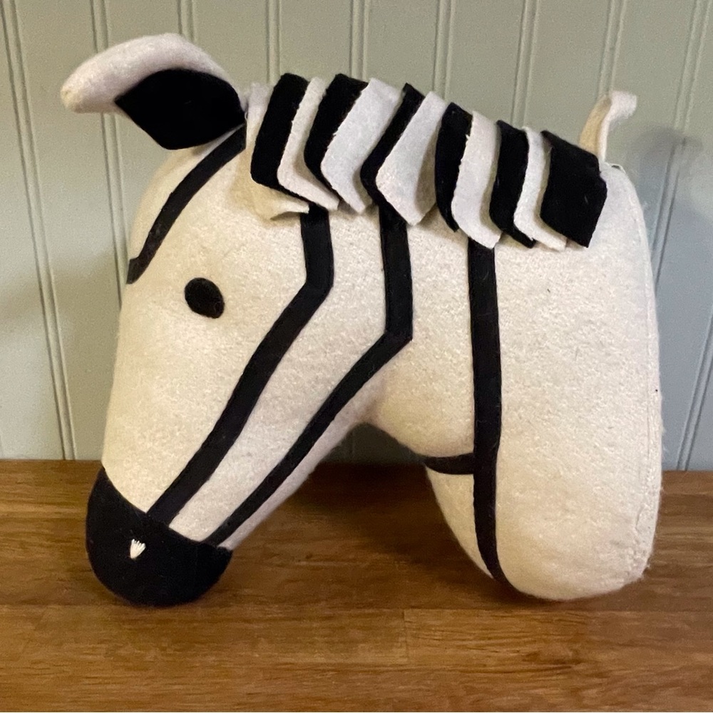 Pillowfort Cream and Black Zebra Plush Head Pillow